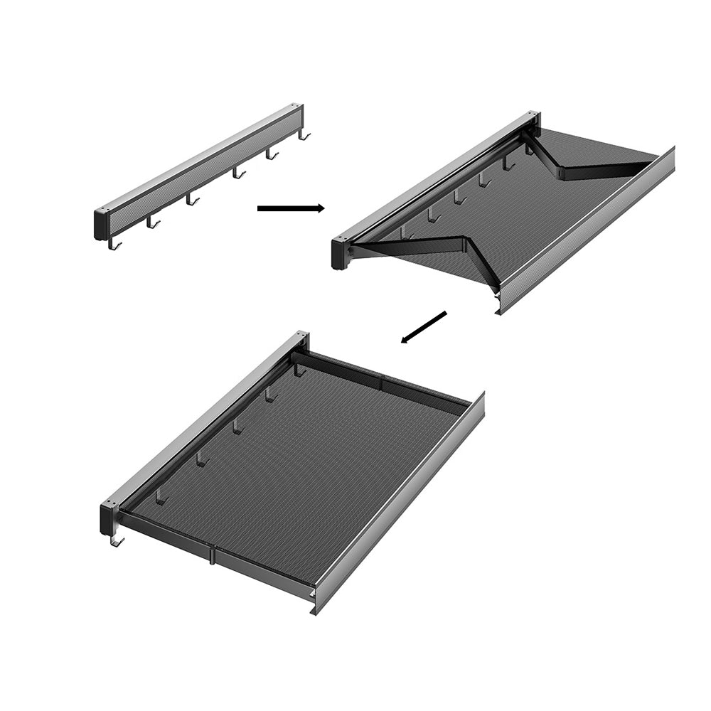 Wall Mounted Retractable Laundry Drying Rack with 6 Hooks