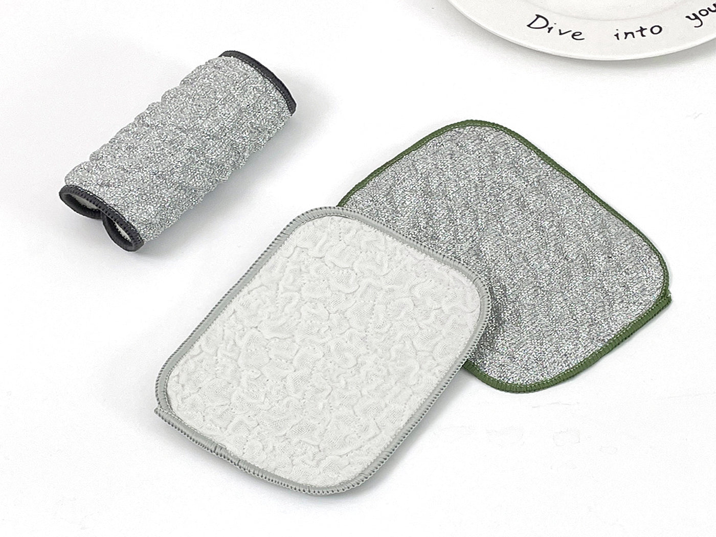 10Pcs Double-Sided Microfiber Dishwashing Cloth
