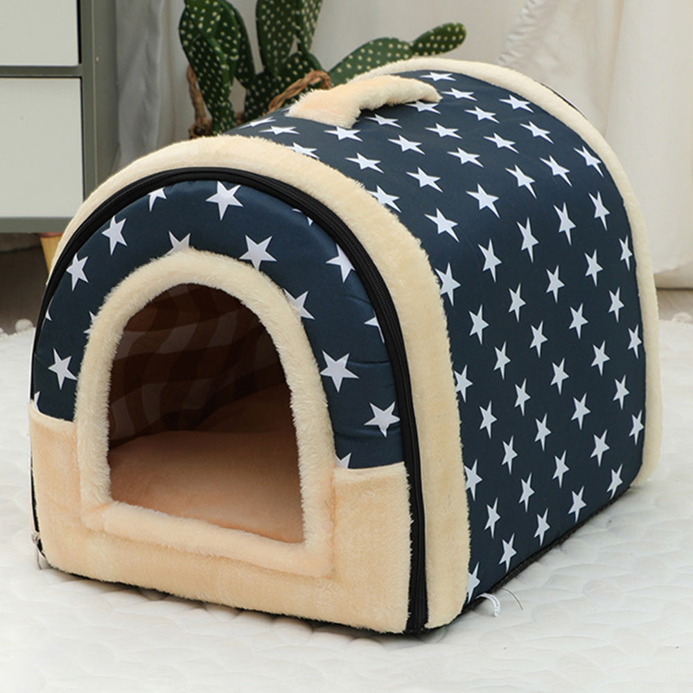 Pet Dog House Kennel Soft Beds Cave Cat Puppy Bed Doggy Warm Cushion Fold