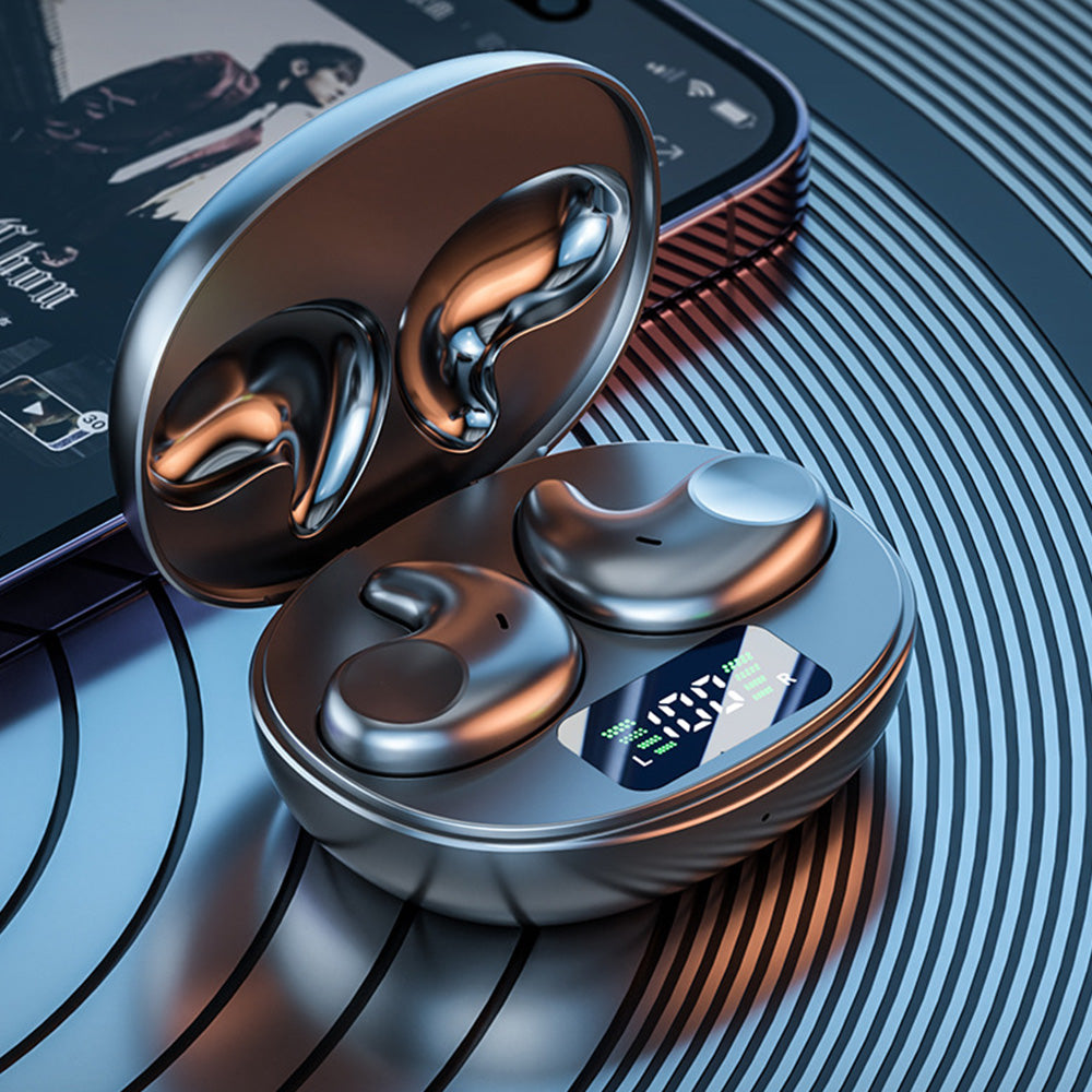 Open-Ear Bluetooth Headphones with Charging Case and Noise-Canceling Microphone