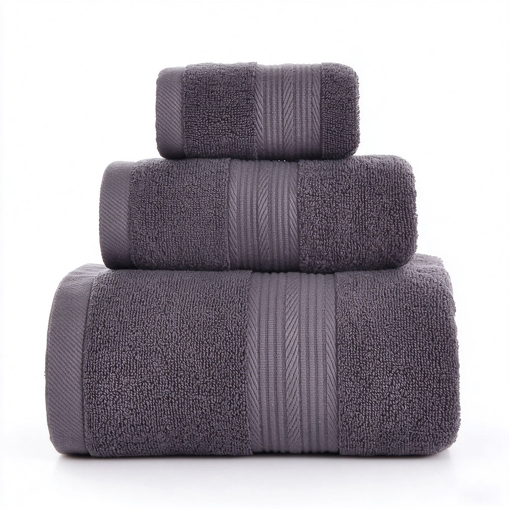 3 Piece Cotton Bath Towel Hand Towel and Washcloth Set