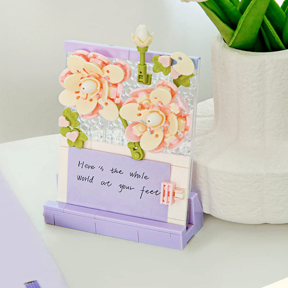 Artificial Flower Blocks Kids Building Toys Flowers Sticky Note Clip Folder