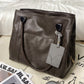 Three Layers Totes Shoulder Bag PU Leather Bag with Magnetic Snap Closure