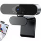 1080P HD Webcam with Microphone USB Computer Camera for Zoom Skype FaceTime