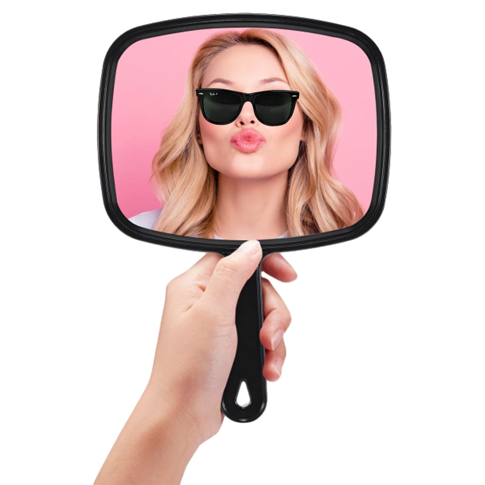 2Pcs 27x19CM Hand Held Wide Angle Makeup Beauty Mirrors