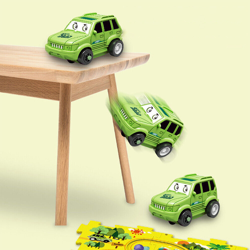 DIY Car Track Puzzle Play Set With A Cute Vehicle Preschool Educational Montessori Toy