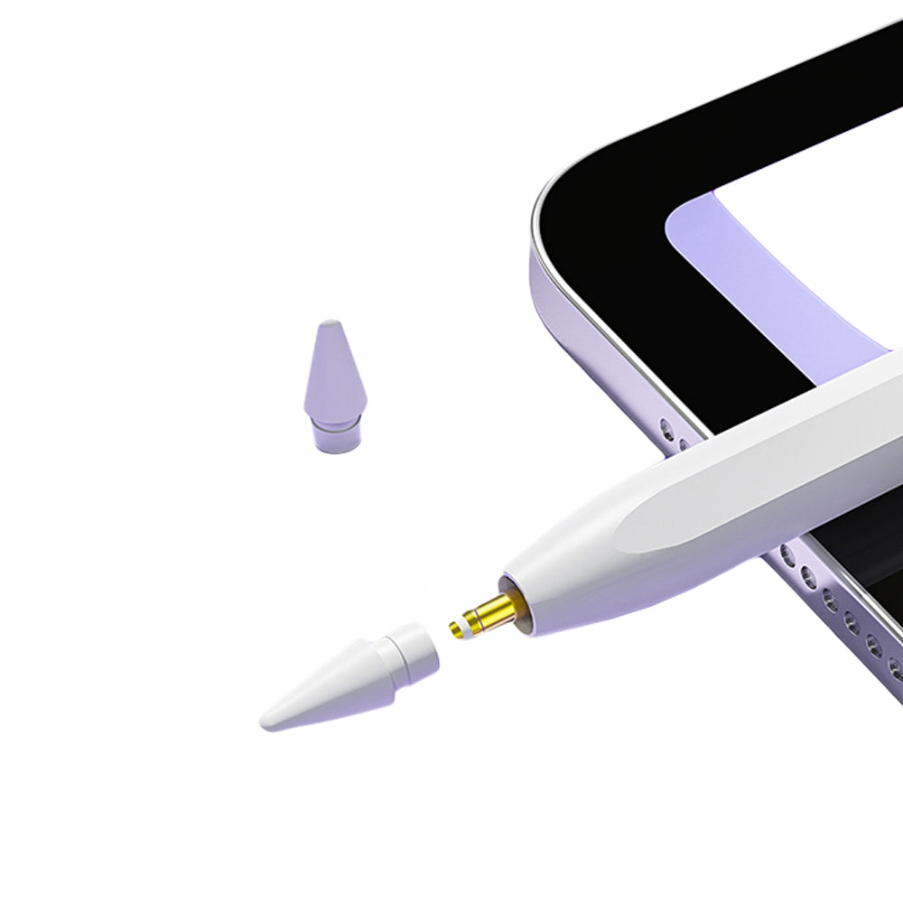 LED Power Display Stylus Pencil for iPad with Palm Rejection and Tilt Sensitivity White
