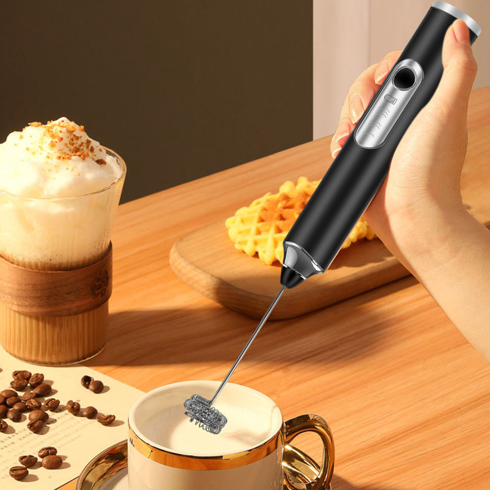 3 in 1 Milk Frother Electric Coffee Stirrers for Coffee Latte Oat Milk