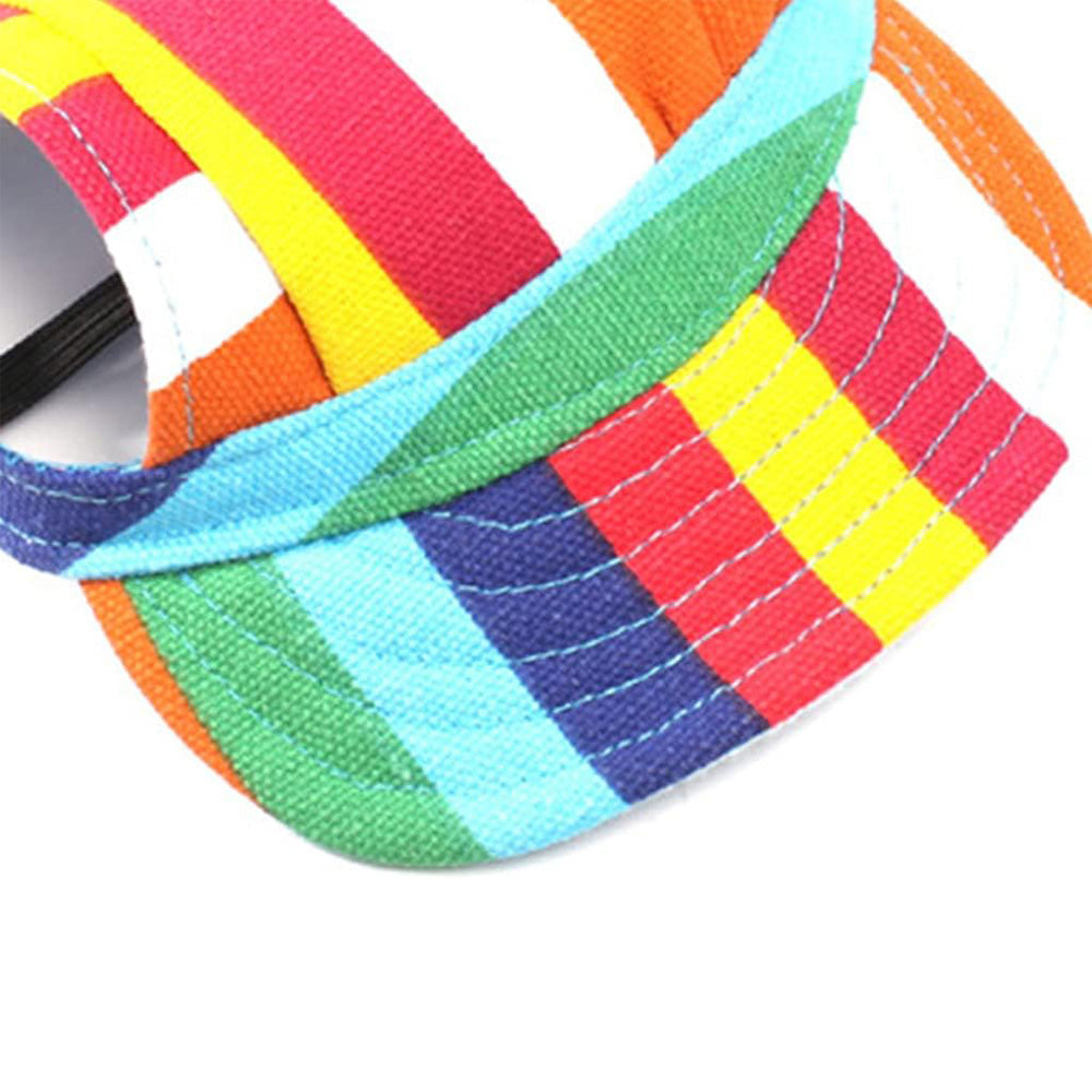 Fashion Dog Cat Pet Baseball Cap with Ear Holes and Adjustable Strap-Multicolour
