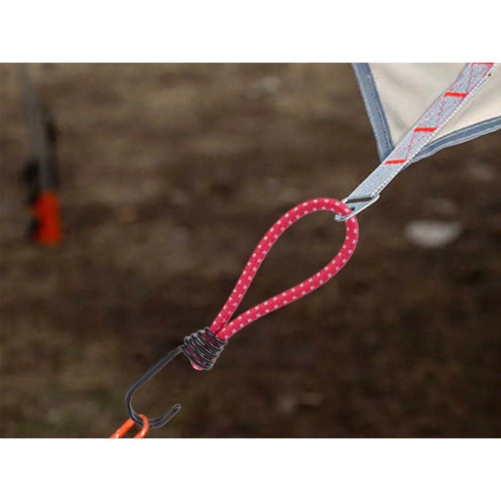 4Pcs Outdoor Camping Tent Elastic Cords with Hooks