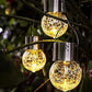 6 Pack Decorative Hanging Solar Garden Lights Cracked Glass Ball Lanterns for Yard Patio Fence Tree Umbrella