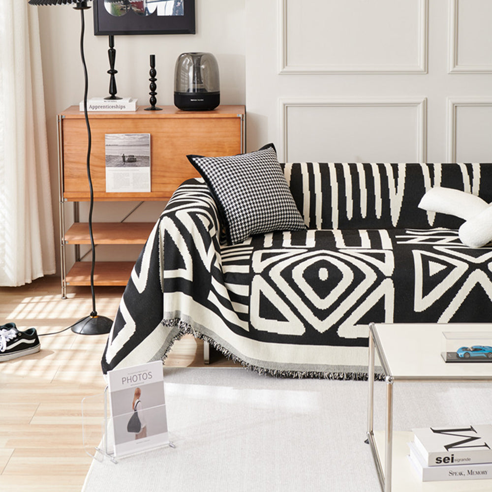 Boho Plaid Sofa Cover