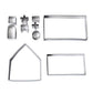 18PCS Stainless Steel 3D Christmas Cookie Cutter Set Gingerbread House Shapes