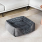 Soft Plush Pet Bed with Raised Sides Calming Nest-Grey