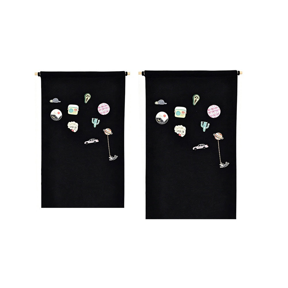 2 Piece Canvas Pin Badge Organizer Display Banners for Wall Hanging