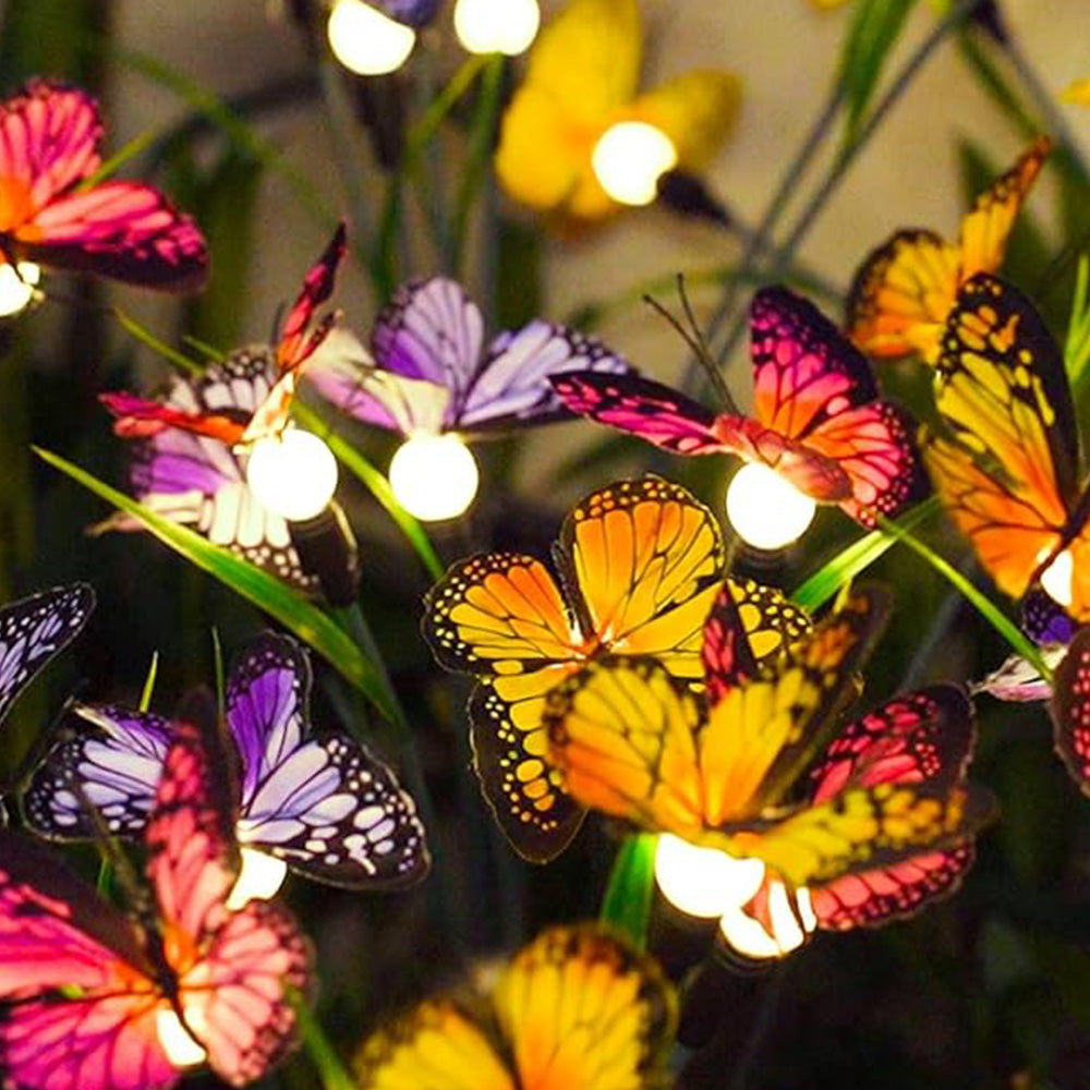 Solar Butterfly Garden Lights with 12 Stems for Outdoor Decor – IP65 Waterproof, Vibrant Illumination