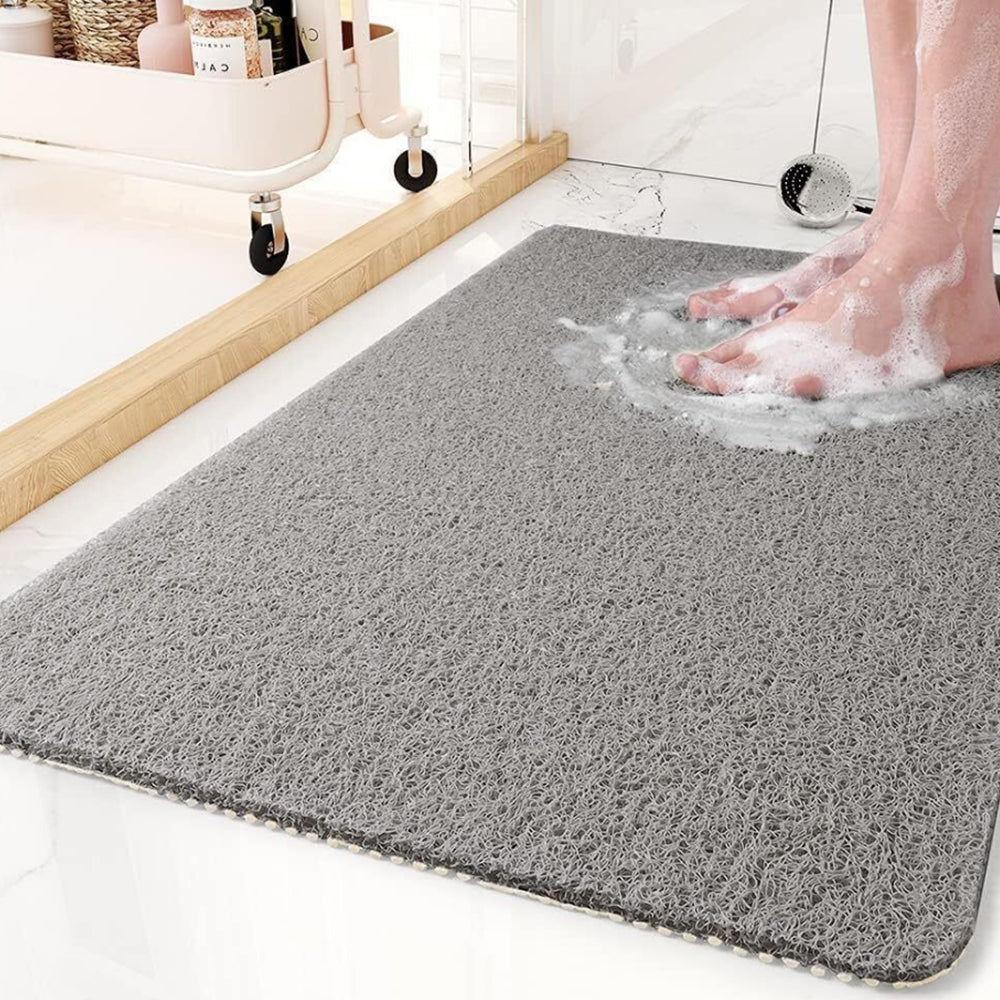 Rectangular PVC Anti Slip Loofah Absorbent Quick Drying Shower Mat