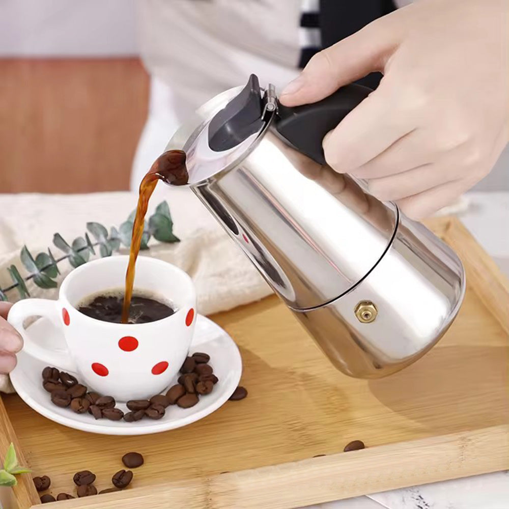 Coffee Maker Moka Percolator Espresso Latte Stainless Steel Pot