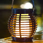 2Pcs Portable Simulated Rattan Flame Round Solar Lantern Lamp