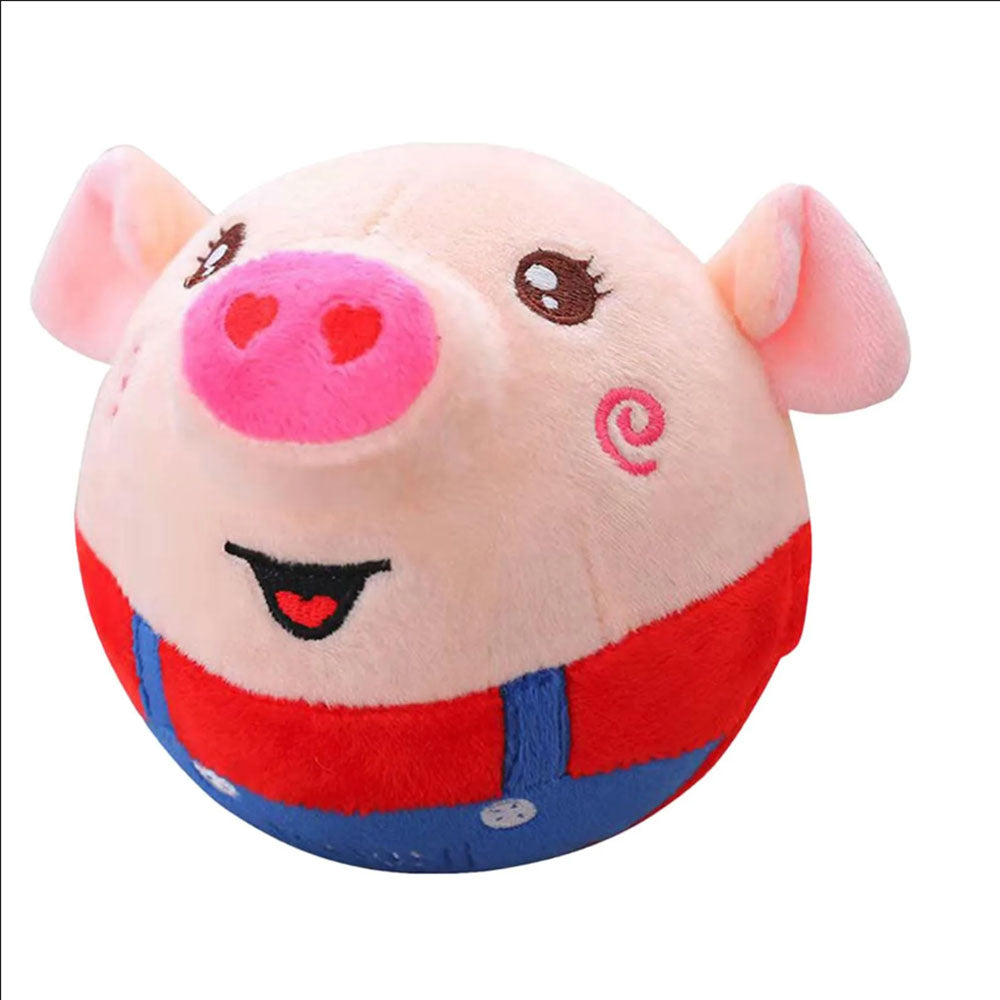 Active Moving Pet Plush Toy Interactive Bouncing Ball Sound Electronic Dog Toy