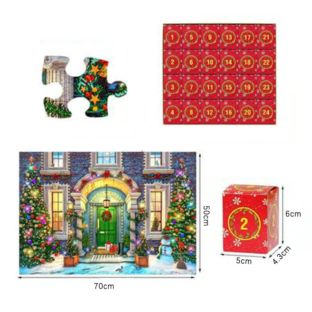 1008Pcs Advent 24 Days Countdown Calendar Jigsaw Puzzles