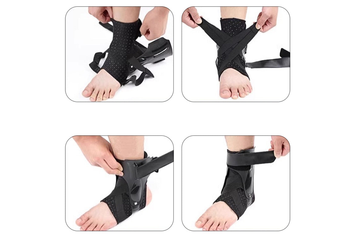 Ankle Brace for Sprained Ankle Lace Up Ankle Support-Black