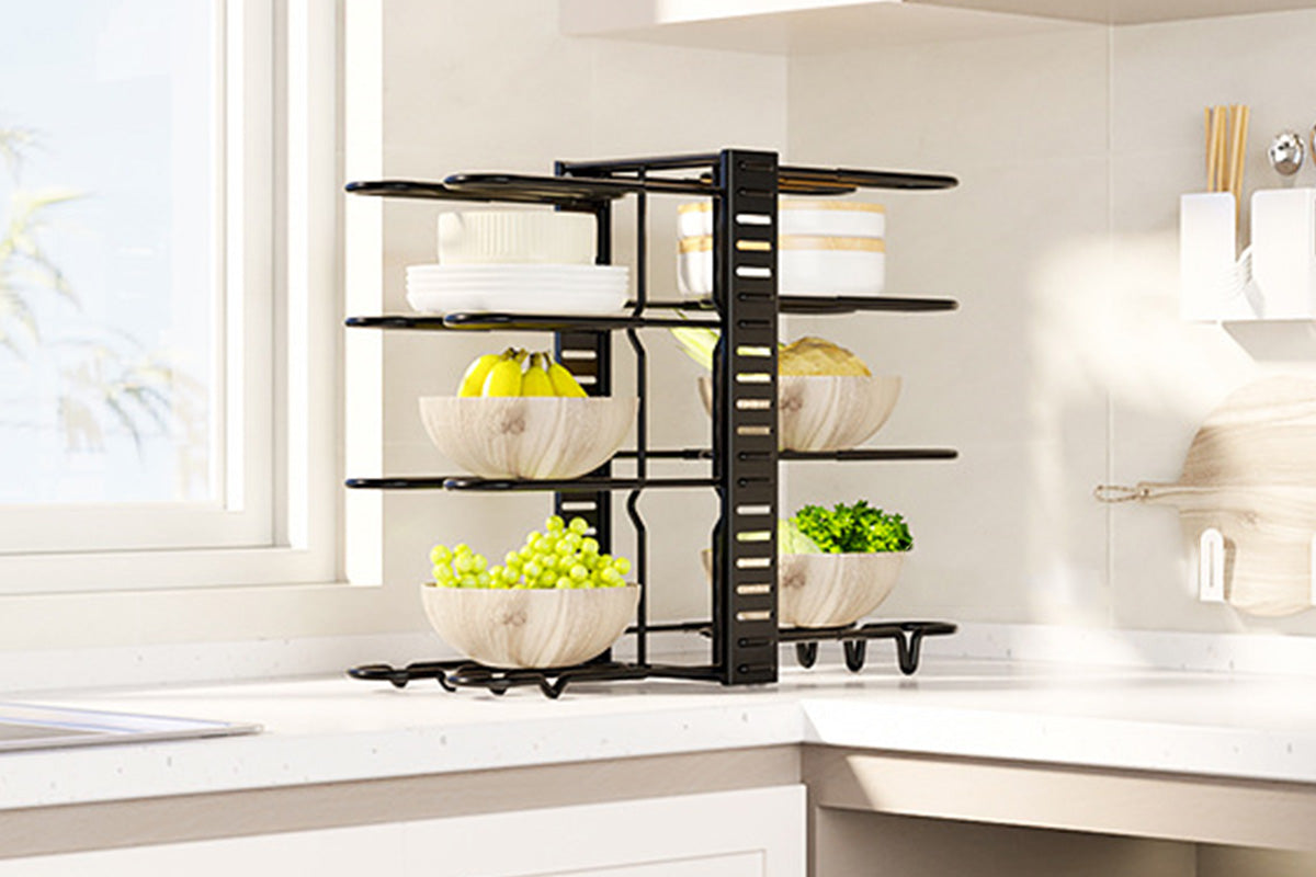8 Tier Pot and Pan Organizer Rack for Cabinet Pot Organizers Inside Cabinet