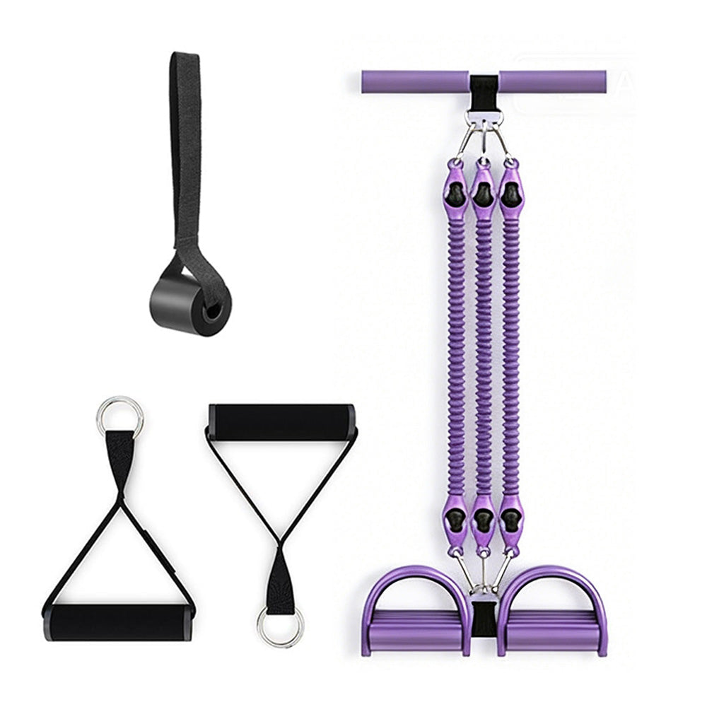 1 Set 4-in-1 Resistance Band Pedal Puller for Sit-Up Home Gym Yoga Pilates