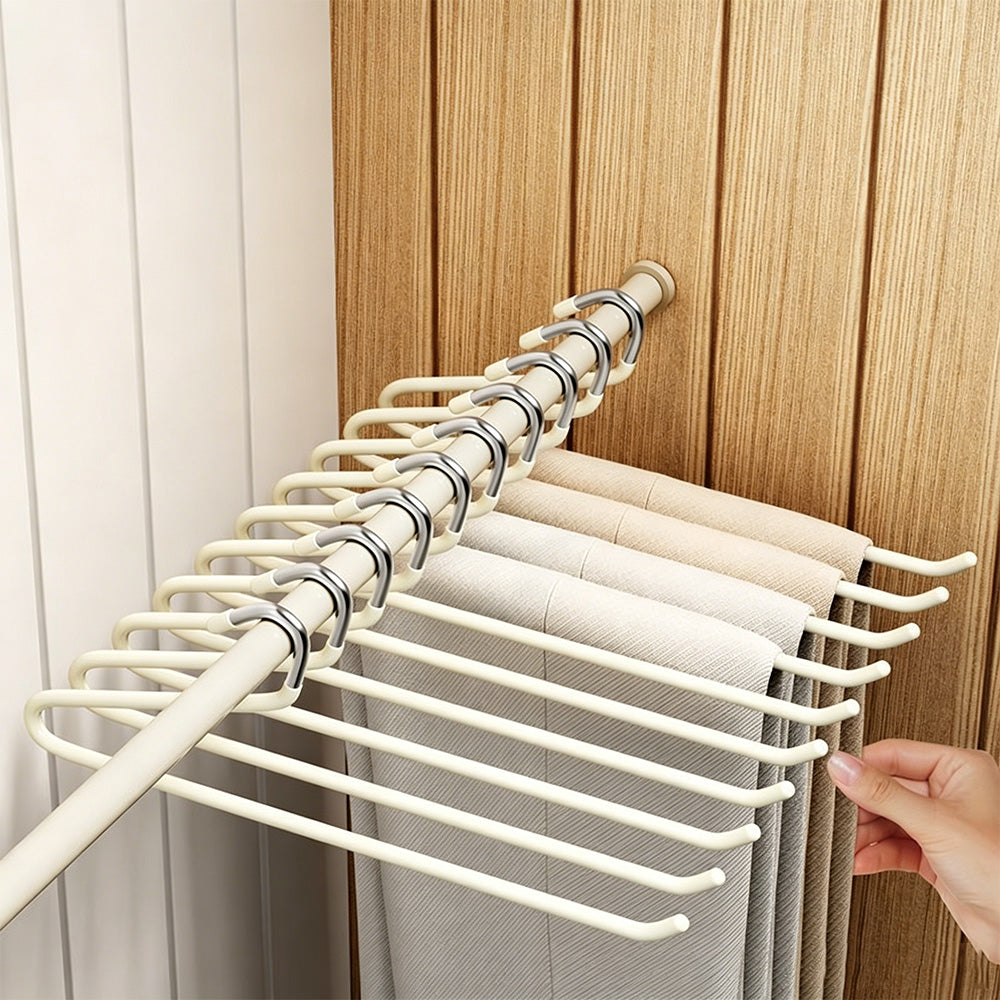 10 Pack Heavy-Duty Non-Slip Pant Hangers Metal Open-End Clothes Hanger for Jeans And Blankets