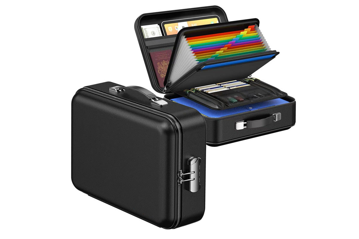 Document Box Hard Case File Organizer with Mechanical Lock