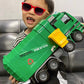 Side Loading Garbage Truck Toy with 3Pcs Trashes Inertia Automatic Lifting Truck