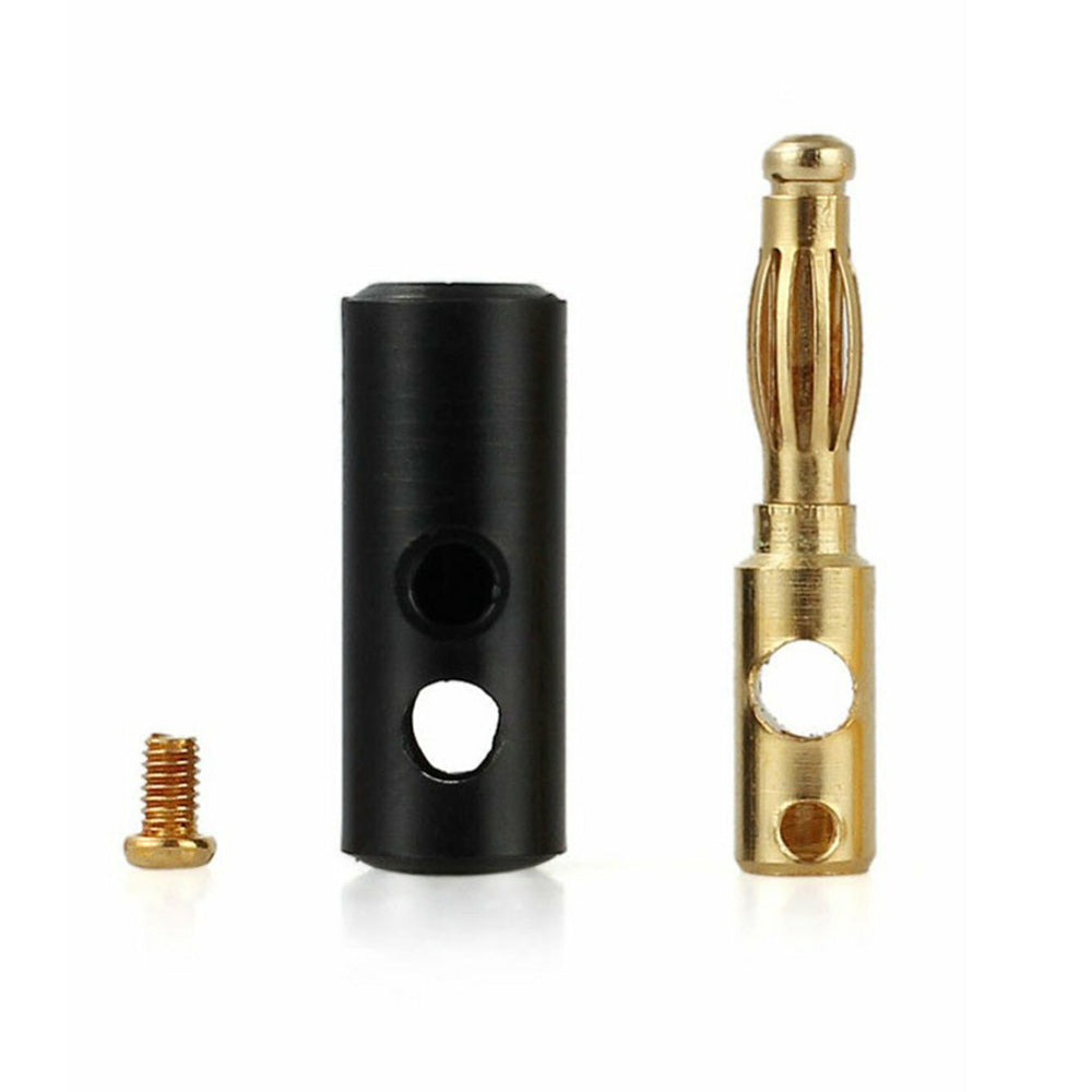 40 PCS Banana Plug Set 0.4cm Gold Plated Red and Black Speaker Connectors for Audio