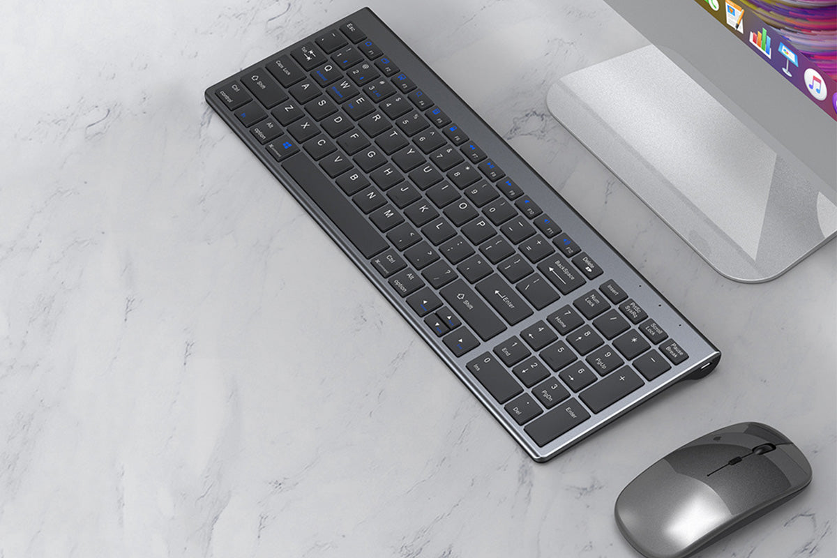 Wireless Bluetooth Keyboard Mouse Triple Modes Rechargeable For Tablet PC