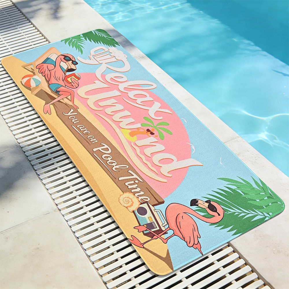 Summer Pool Floor Mat Non Slip Diatomite Mat for Outdoor Patio Beach