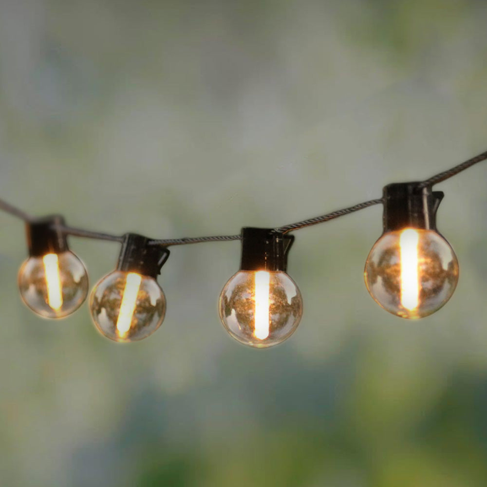 Solar Powered LED String Lights - 20 Bulb Waterproof Outdoor Decorative Lighting