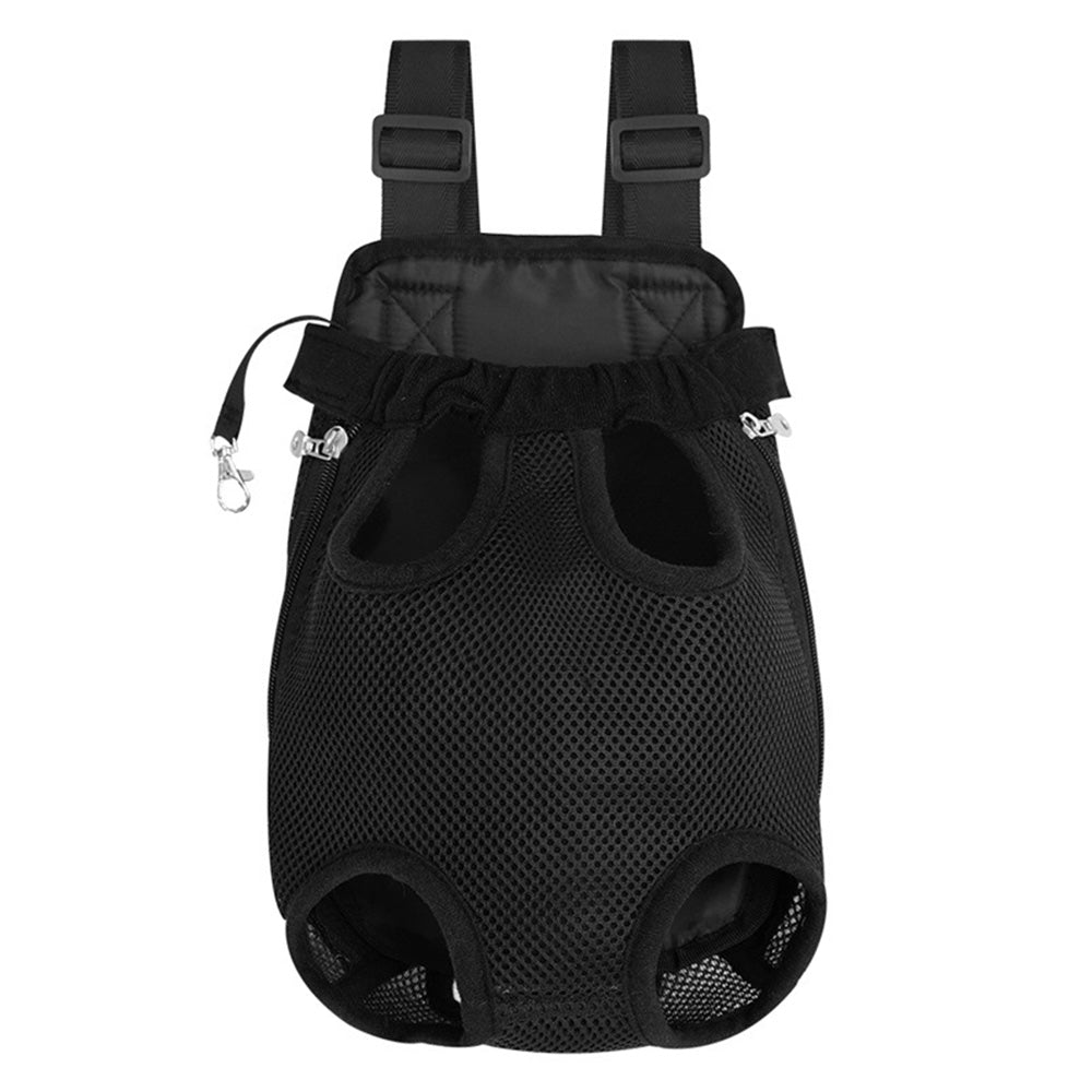 Breathable Mesh Pet Carrier Backpack for Front and Back Carrying Dogs Cats-Black