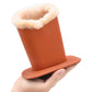 Soft Plush Lined Eyeglasses Desk Holder PU Leather Glasses Display Stand With Base