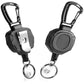 2Pcs Retractable Keychain ID Holder Heavy Duty Carabiner Badge Holder