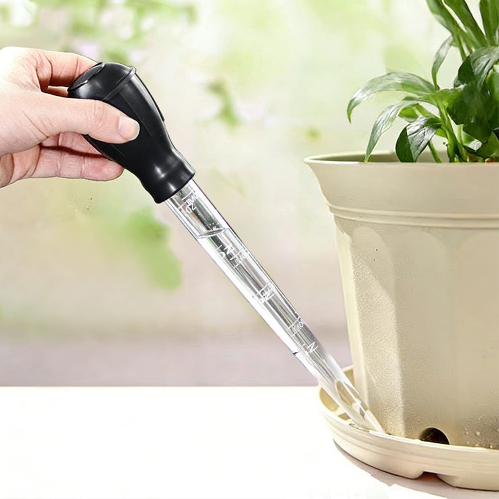 2Pcs Flower Pot Tray Water Remover Suction Drainer Tool Clear Scale Rubber Bulb