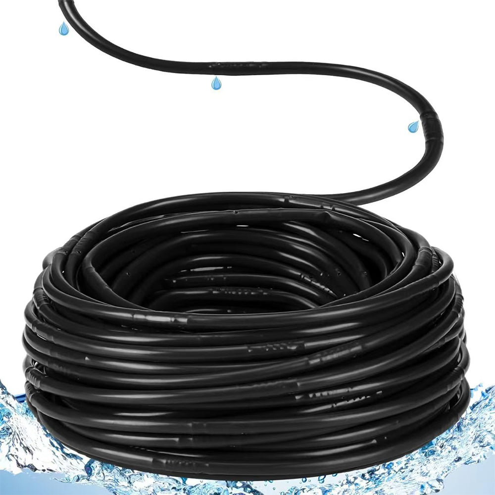 Irrigation Dripline Tubing 30m Roll with Built-In Emitters and 1/4 Fittings