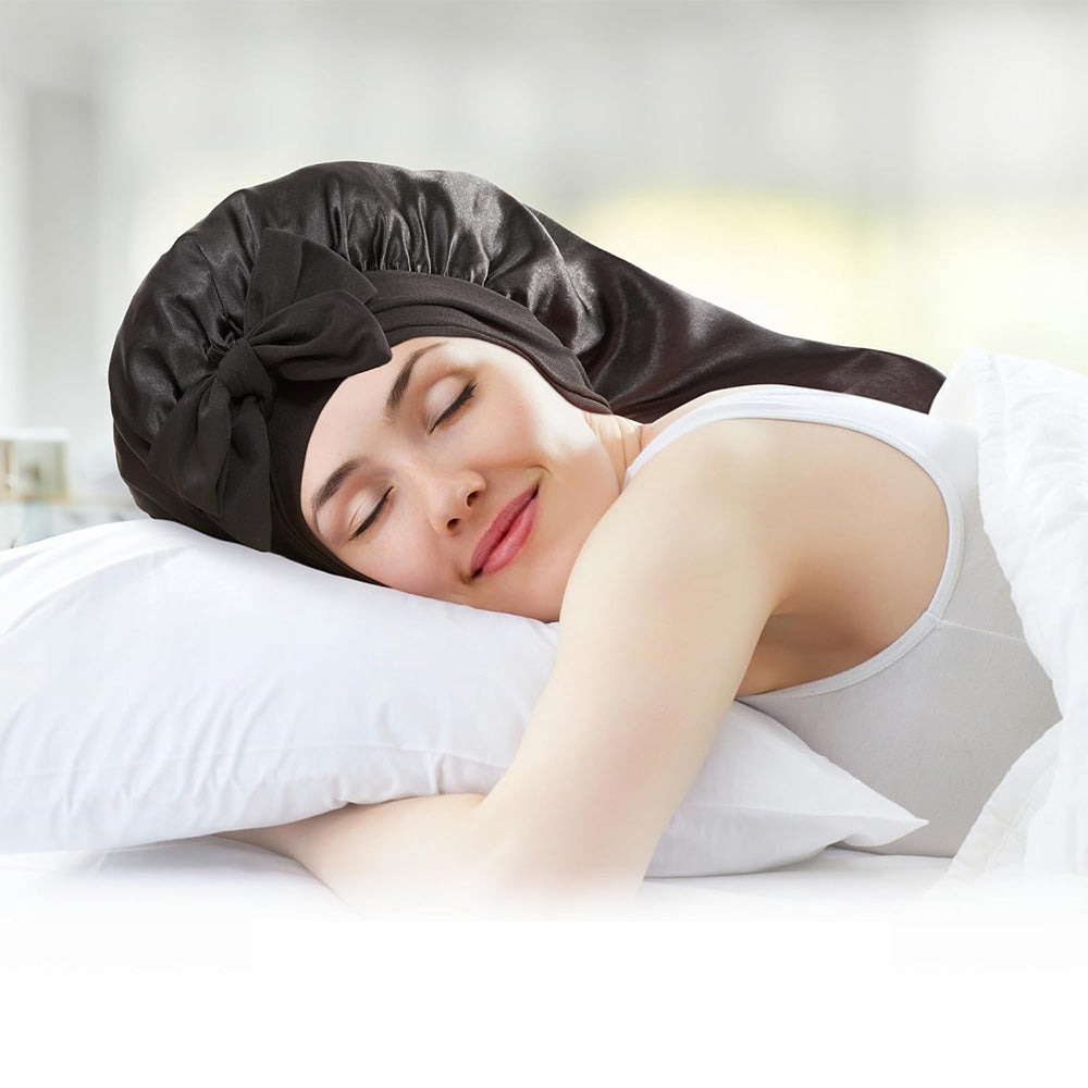 Double Layer Reversible Silk Bonnet Long Bonnet Satin Hair Silk Bonnet For Sleeping