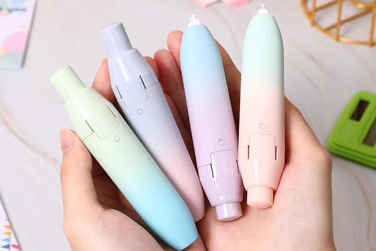 Set of 4pcs Smooth Glide White Correction Tape with 4pcs Refills