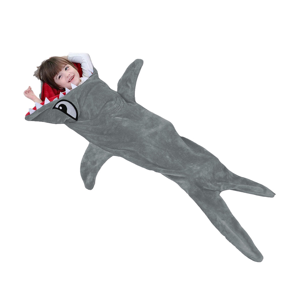Shark Sleeping Bag Double Layer Plush Animal Blanket Pajamas Hoodie