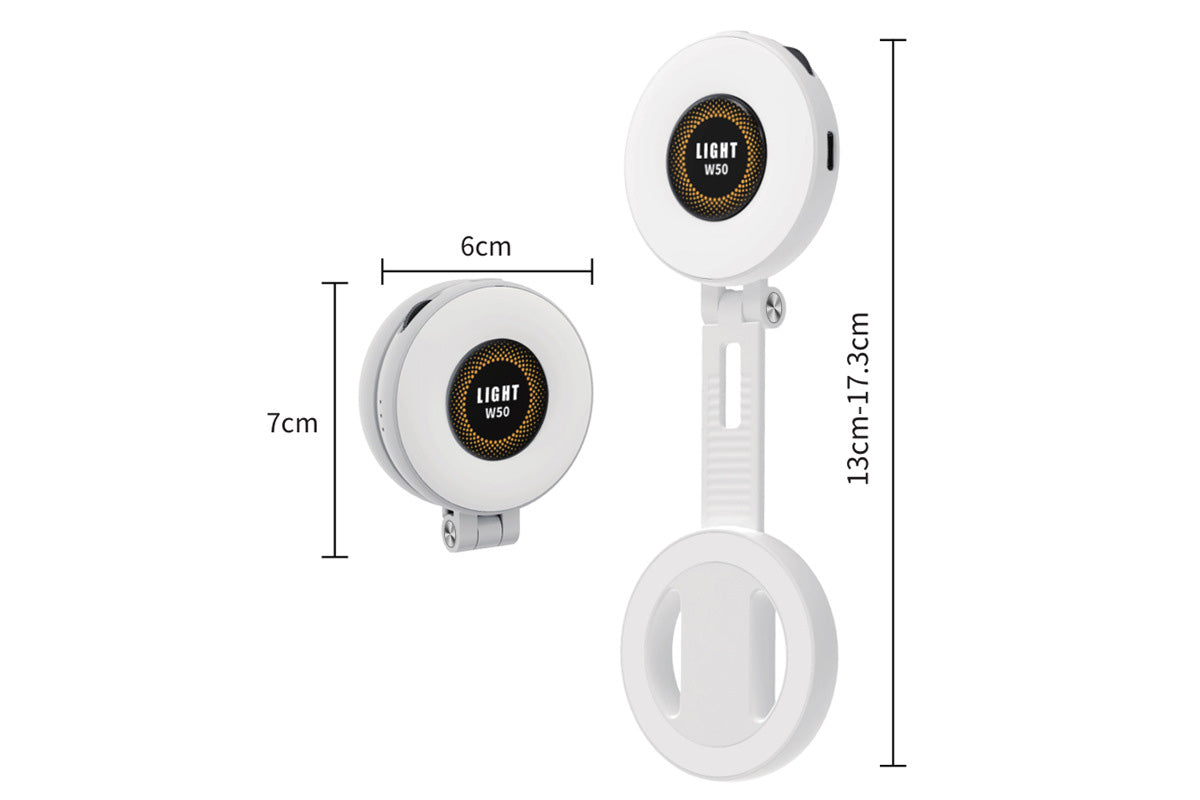 2Pcs Magnetic Phone Ring Light 3 Color Dimmable Fill Light Rechargeable Selfie Light