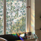 Static Cling Vintage Green Leaves Branches Pattern Cutting Privacy Window Sticker