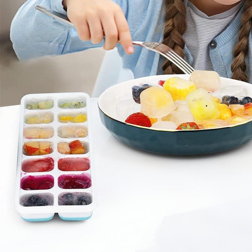 Large Capacity Ice Cube Tray Set with Storage Container and Scoop