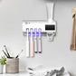 Toothbrush Holder UV Light Sterilizer Solar Powered USB Automatic Toothpaste Dispenser with 4 Toothbrush Slots