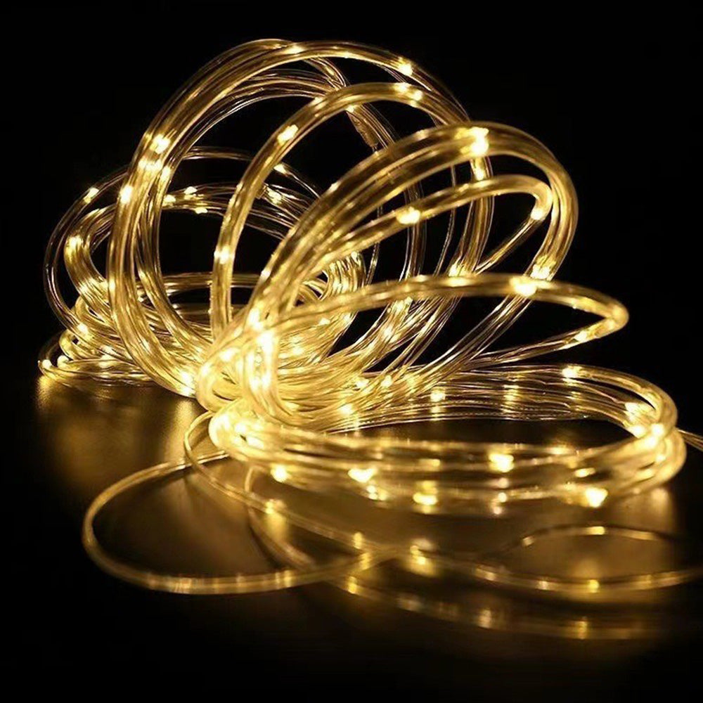 12m 100 LED Solar Rope Lights with 8 Modes for Parties and Weddings