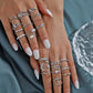 23Pcs Geometric Knuckle Ring Set Gold Silver Stackable Rings for Women