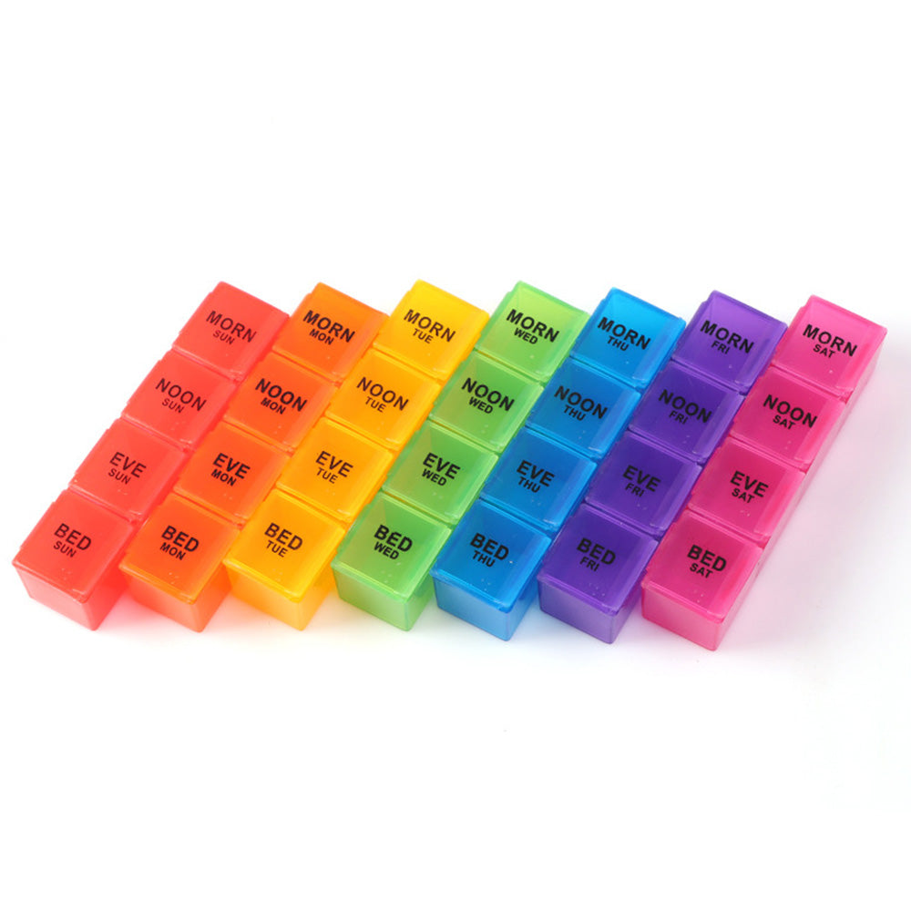 Weekly Pill Organizer Individual Medicine Containers for Vitamins Supplements